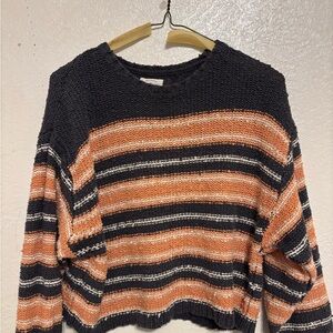 Billabong Black and Orange Striped Sweater